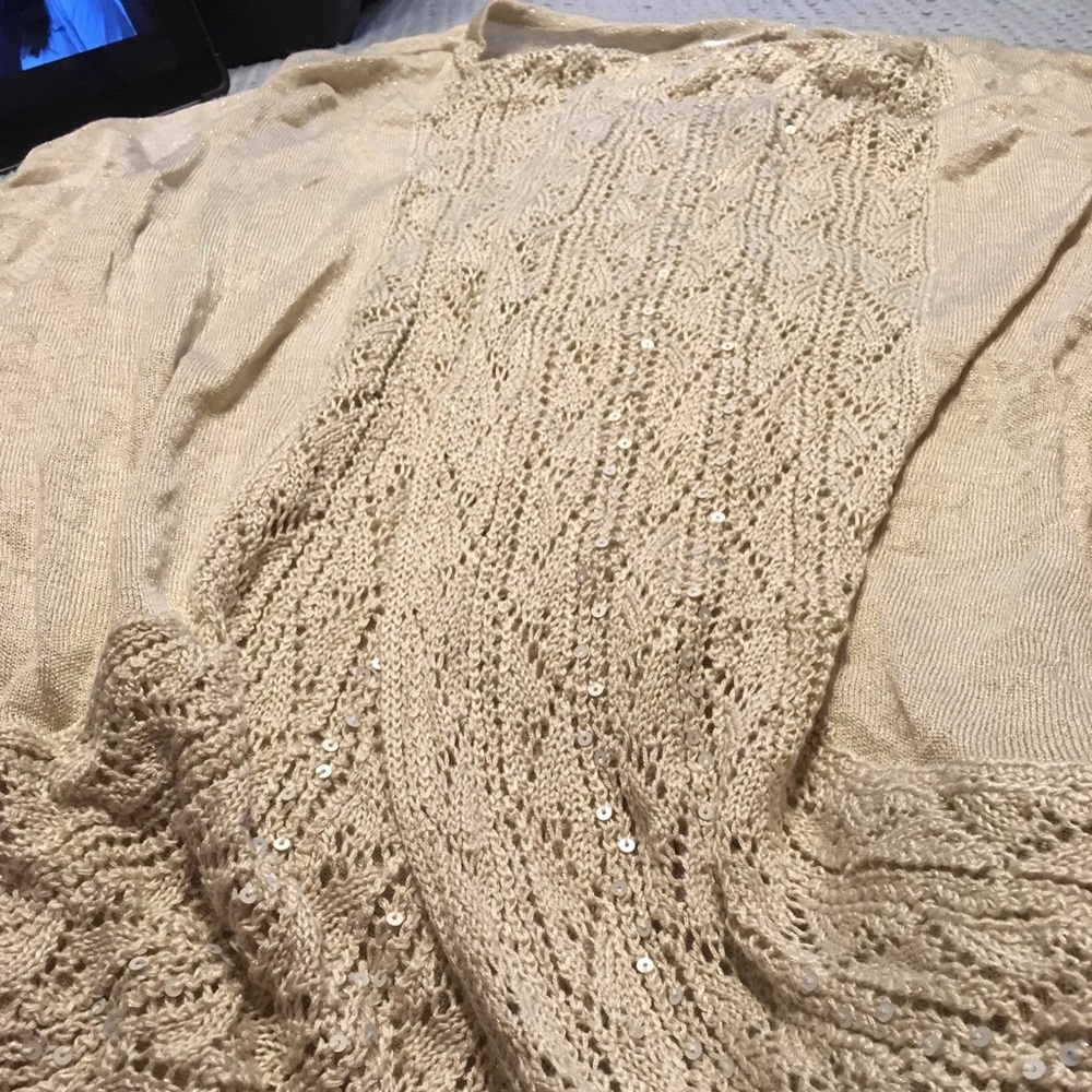 Sparkly, sequin gold sweater, 3x